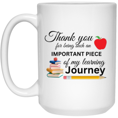 Thanks for Being Part of My Learning Journey Mug - Celebrate Great Teachers