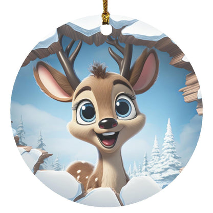 3D Baby Reindeer Ornament - Whimsical Christmas Decoration for Gift Exchanges