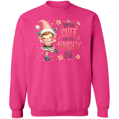 Playful 'Too Cute for the Naughty List' Christmas Apparel – Perfect Holiday Gift for Her