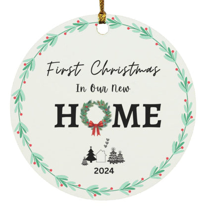 First Christmas in Our New Home Ornament - Festive Circle Keepsake for Holiday Celebrations"