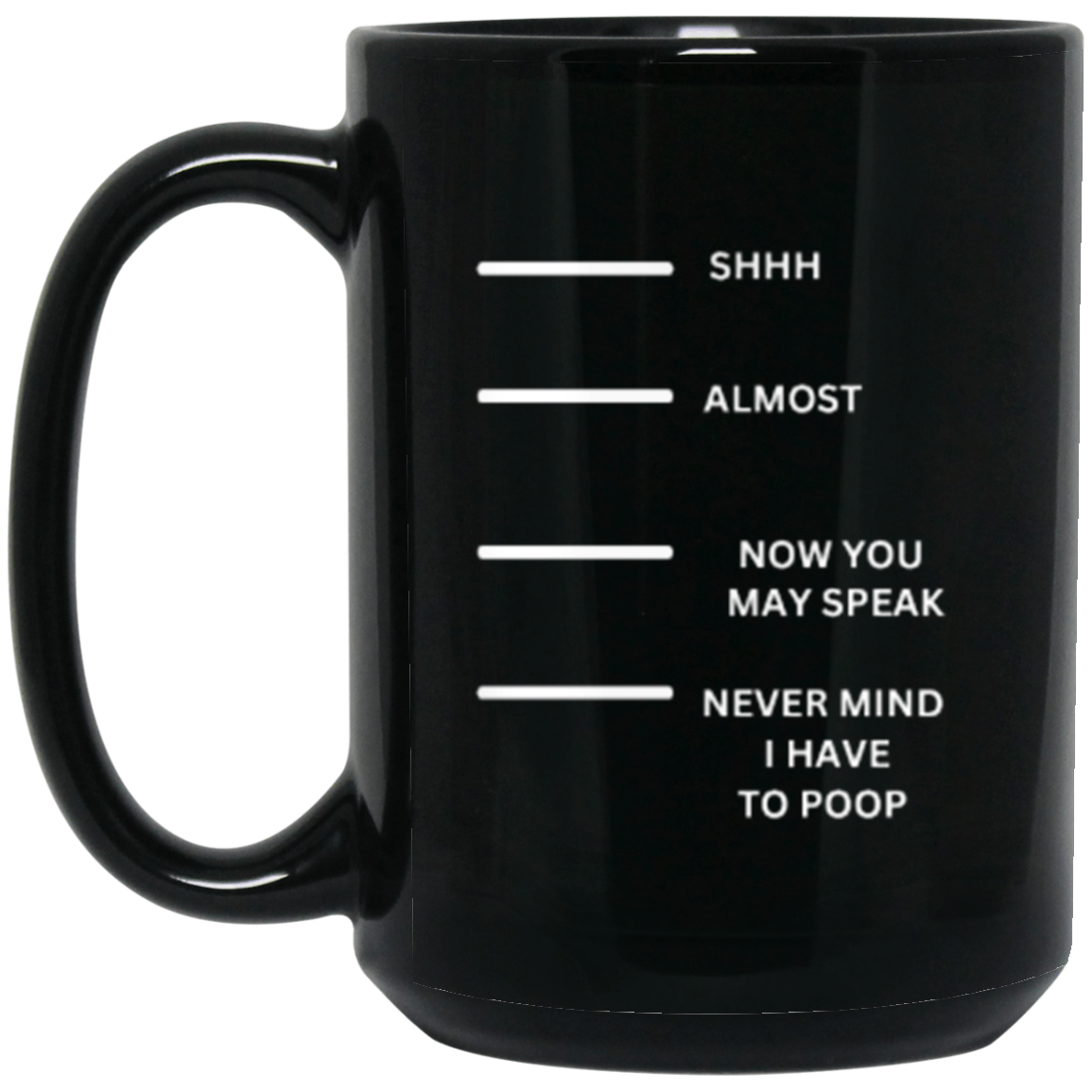 Whimsical "Shh, Almost, Now, Never Mind" Mug – A Fun Gift for Any Occasion