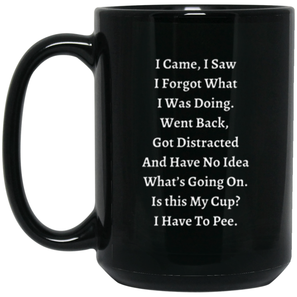 Humorous Ceramic Mug - I Came, I Saw, I Forgot What I Was Doing