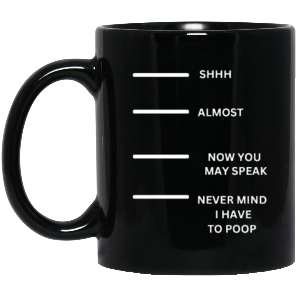 Whimsical "Shh, Almost, Now, Never Mind" Mug – A Fun Gift for Any Occasion