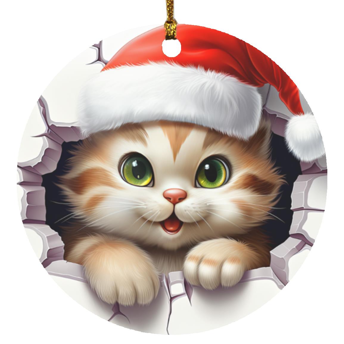 Meow-y Christmas! 3D Santa Cat Ornament – Purrfect Holiday Cheer for Cat Lovers