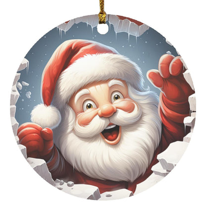 Playful 3D Santa Ornament - A Jolly Touch for Your Holiday Decor & Great Gift Exchange Idea