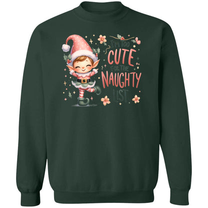 Playful 'Too Cute for the Naughty List' Christmas Apparel – Perfect Holiday Gift for Her