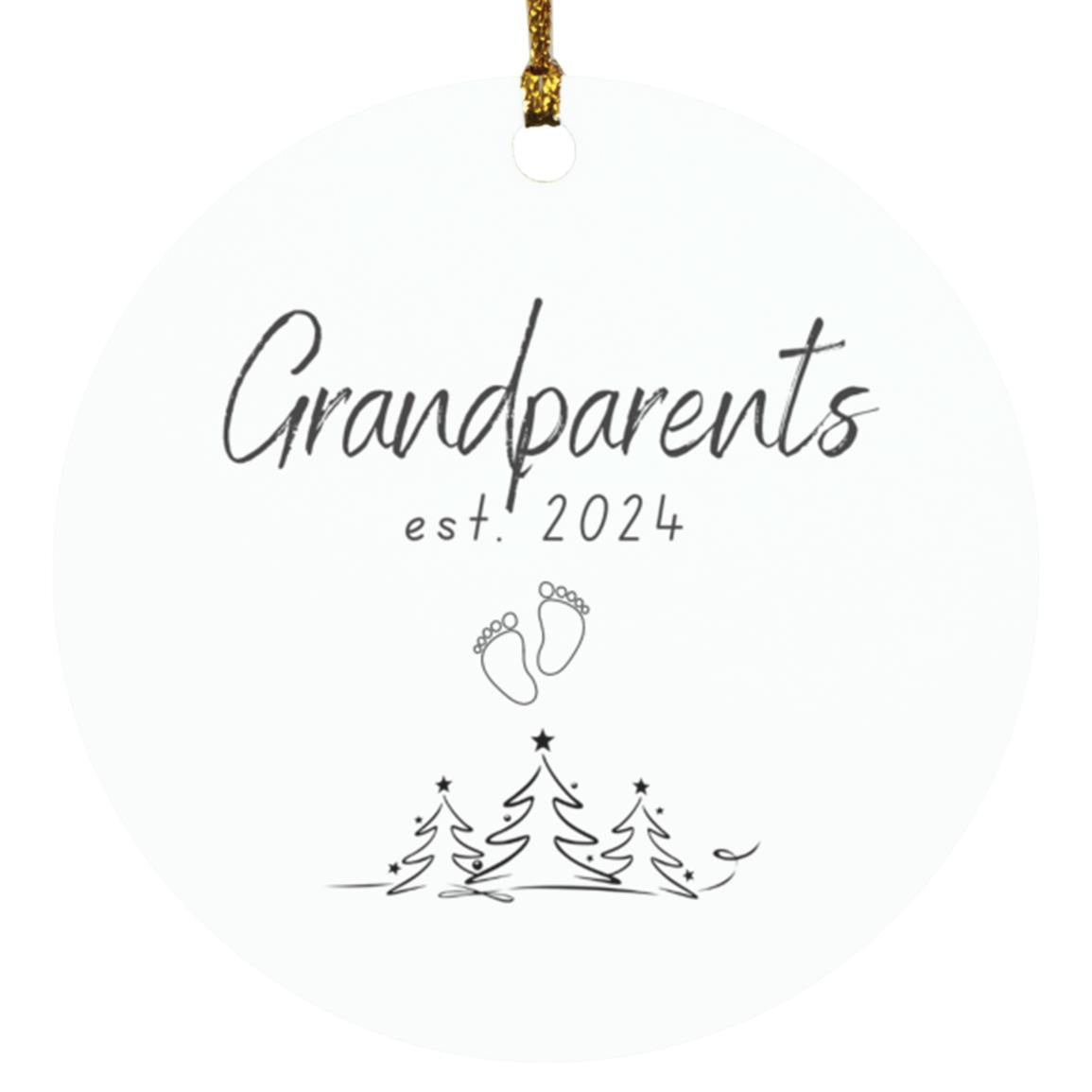 Celebrate New Beginnings with Our ‘Grandparents est. 2024’ Ornament – Ideal for Holiday Gifting