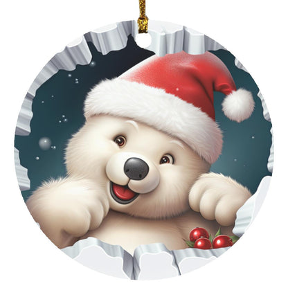 Charming 3D Polar Bear Ornament – A Fun Holiday Gift for All Ages