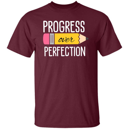 Progress Over Perfection T-Shirt – Motivational Teacher Apparel for Everyday Wear