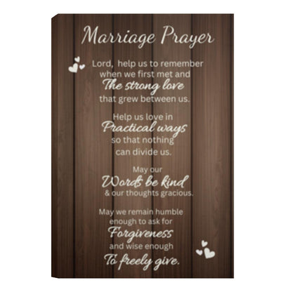 Marriage Prayer Canvas Art – Unique Gift for Weddings or Showers