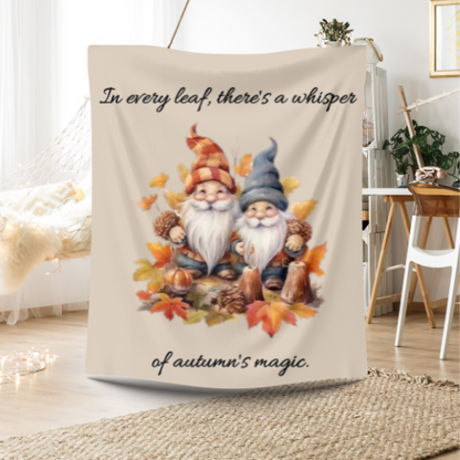 Cozy Autumn Gnome Blanket – Ultra-Soft Sherpa & Fleece | Fall Decor, Seasonal Gift & Cuddle Companion