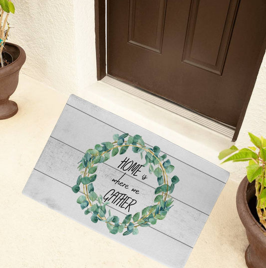 Custom Welcome Mat- Home is Where We Gather, a Thoughtful Gift for Special Occasions