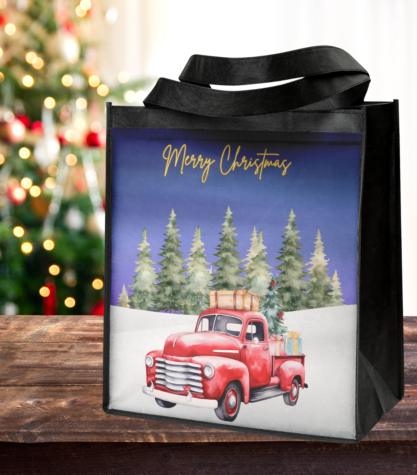 Cute Retro Christmas Shopping Bag – Make Seasonal Tasks Merry and Bright