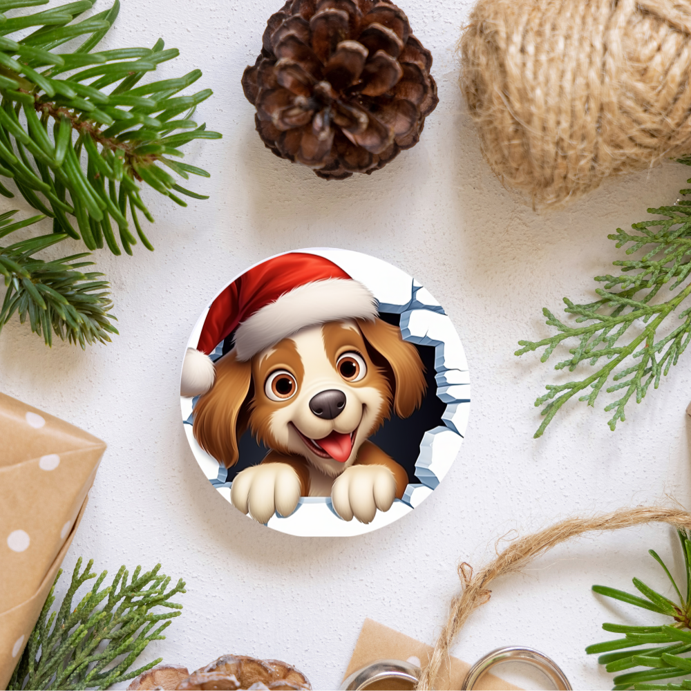 Adorable 3D Santa Puppy Ornament - Festive Cheer for Dog Lovers