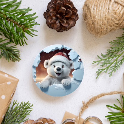 Adorable 3D Polar Bear Christmas Ornament - Perfect for Festive Holiday Décor