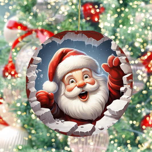 Playful 3D Santa Ornament - A Jolly Touch for Your Holiday Decor & Great Gift Exchange Idea