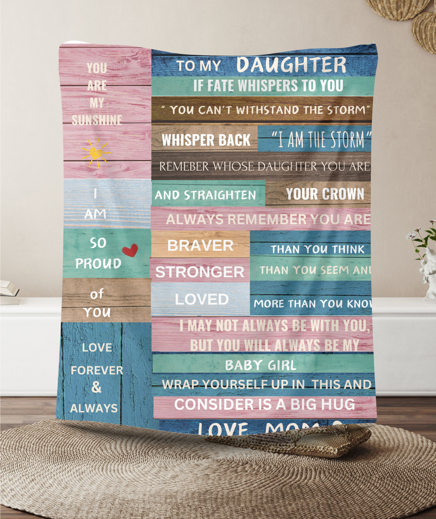 Christmas Gift for Daughter -You Are Braver, Stronger, Loved Blanket