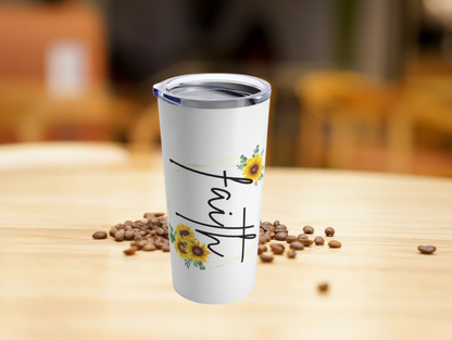 Sunflower Bible Emergency Numbers Tumbler – Unique Travel Mug for Faith and Inspiration