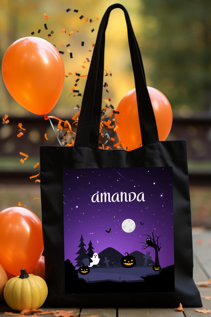 Personalized Halloween Tote – Perfect for Collecting Candy in Style