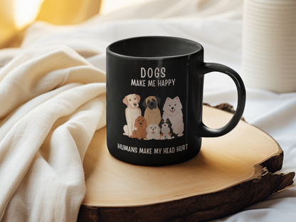 Charming "Dogs Make Me Happy" Coffee Mug – Perfect Gift for Dog Lovers