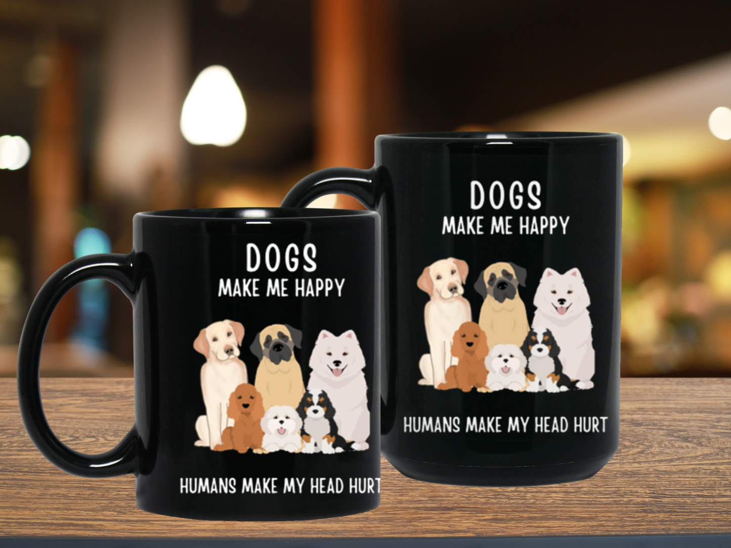 Charming "Dogs Make Me Happy" Coffee Mug – Perfect Gift for Dog Lovers