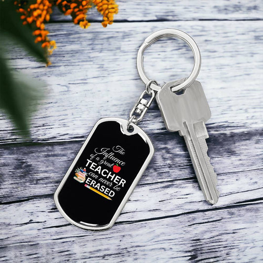 Heartfelt Teacher Keychain – The Influence of a Great Teacher Can Never Be Erased