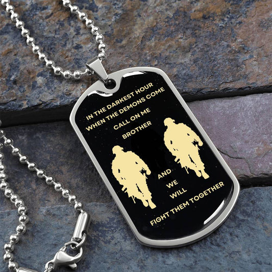 Dog Tag Necklace: Lean on Me – Inspirational Gift for Military Heroes