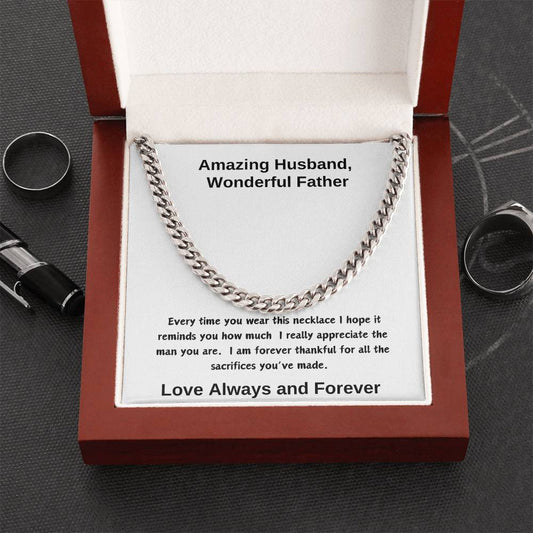 Stunning Cuban Chain Necklace – Perfect Gift for Amazing Husband and Wonderful Father