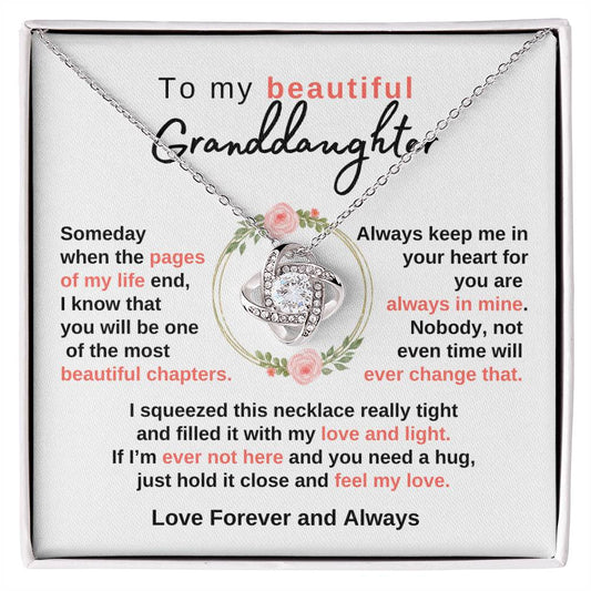 Granddaughter Always in My Heart | Love Knot Necklace