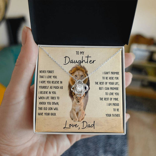 This Old Lion Has Your Back - Father Daughter Necklace for Protection & Love