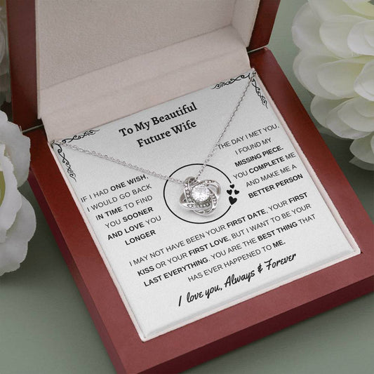 Celebrate Love with our the Love Knot Necklace - A Timeless Gift for Your Fiancé