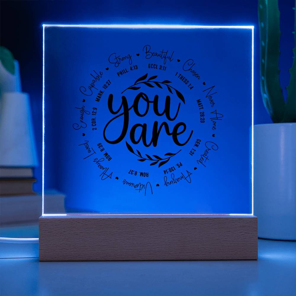 Faith-Inspired Acrylic Nightlight – Bible Affirmations