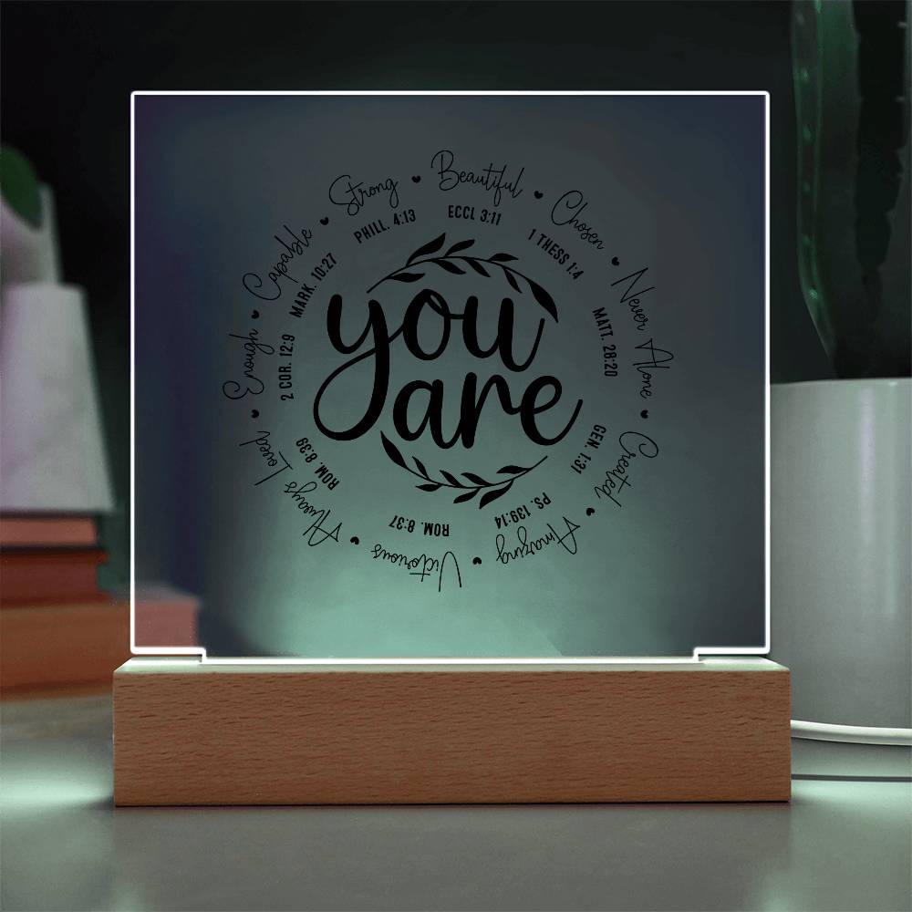 Faith-Inspired Acrylic Nightlight – Bible Affirmations