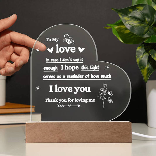 To My Soulmate  Heart LED Night Lamp – Thoughtful Birthday or Christmas Gift