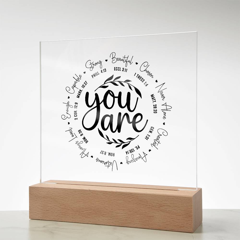 Faith-Inspired Acrylic Nightlight – Bible Affirmations