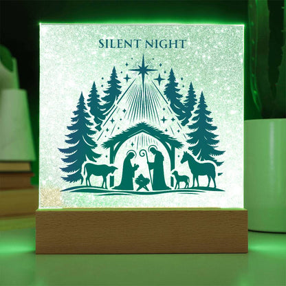 “Silent Night” Nativity Scene Acrylic – Celebrate the Birth of Christ with Meaningful Holiday Decor