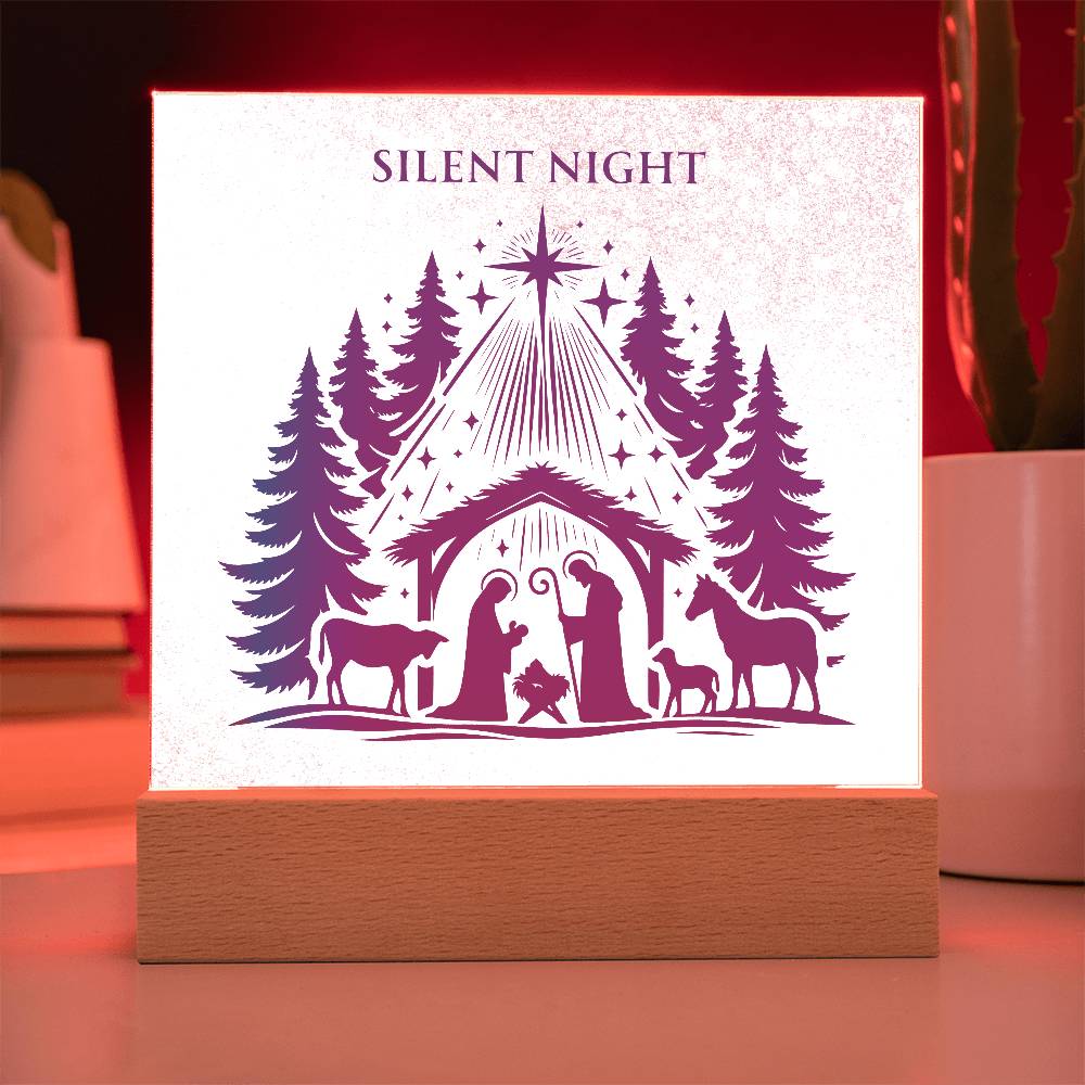 “Silent Night” Nativity Scene Acrylic – Celebrate the Birth of Christ with Meaningful Holiday Decor