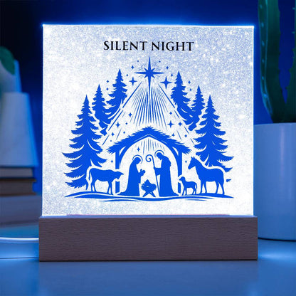 “Silent Night” Nativity Scene Acrylic – Celebrate the Birth of Christ with Meaningful Holiday Decor