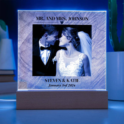 Personalized Wedding Acrylic Frame - Perfect Gift for Newlyweds