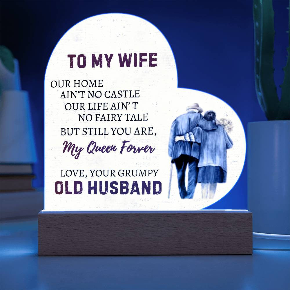 Personalized Acrylic Heart Night Lamp – Gift for Wife | "You Are Still  My Queen" Romantic Keepsake