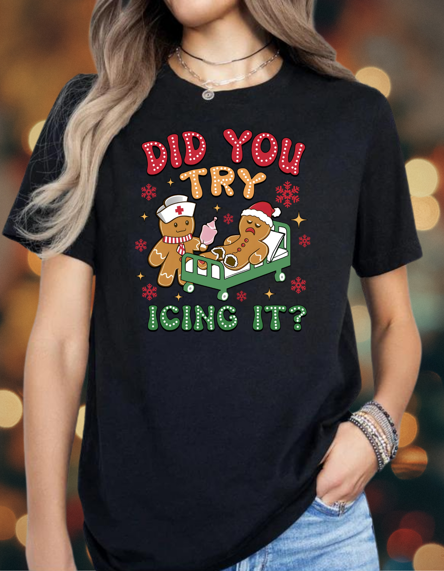 Nurse Christmas T-Shirt – Did You Try Icing That? Funny Holiday Gift