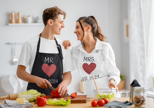 Mr. and Mrs. Cooking Aprons - Perfect Bridal Shower and Wedding Gift for Newlyweds, Stylish and Functional Kitchen Essentials!