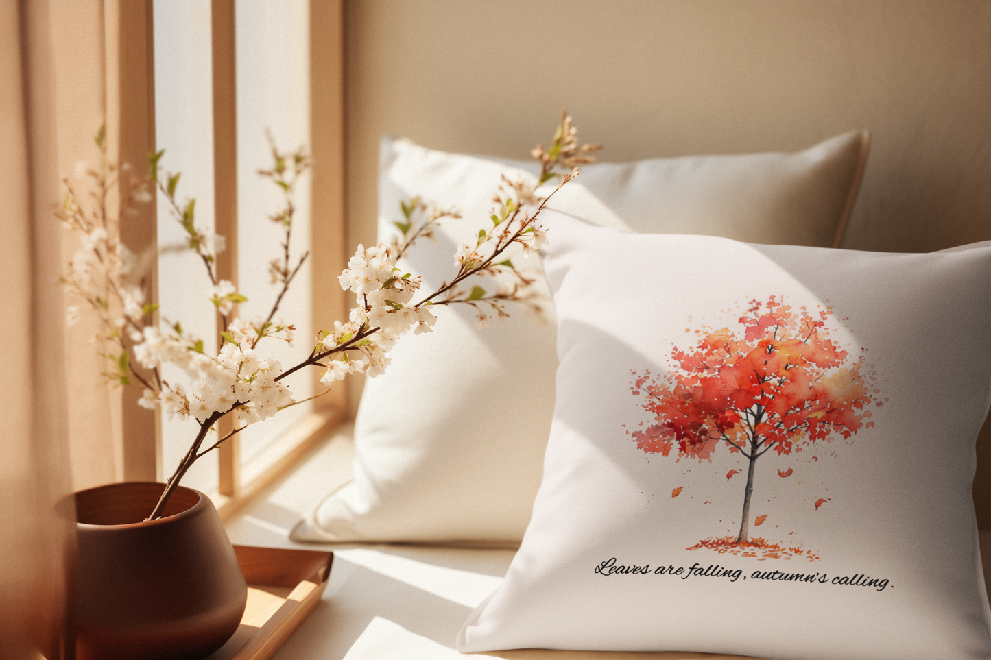 'Leaves are Falling, Autumn's Calling' Blanket/ Pillow - Perfect for Cozy Nights