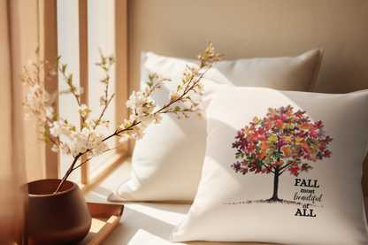 Fall Most Beautiful of All Blanket or Pillow – Cozy Autumn Decor & Perfect Housewarming Gift