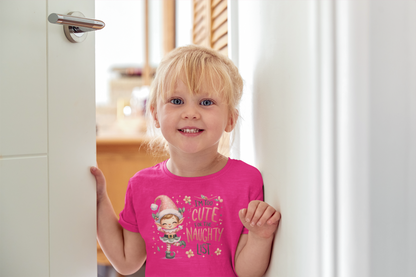 Too Cute for the Naughty List Youth & Toddler T-Shirt | Adorable Christmas Holiday Tee